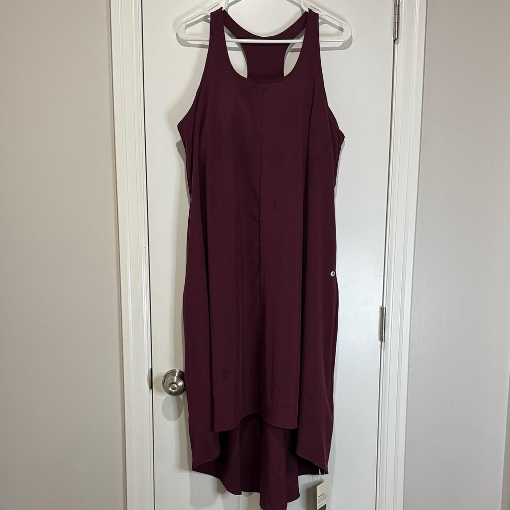 HALARA Wine High Low Sleeveless Dress